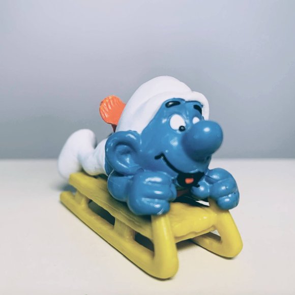 Super Smurf Series 40201 Bobsled Vintage Peyo Schleich Smurfs Toy Figurine - Picture 2 of 6
